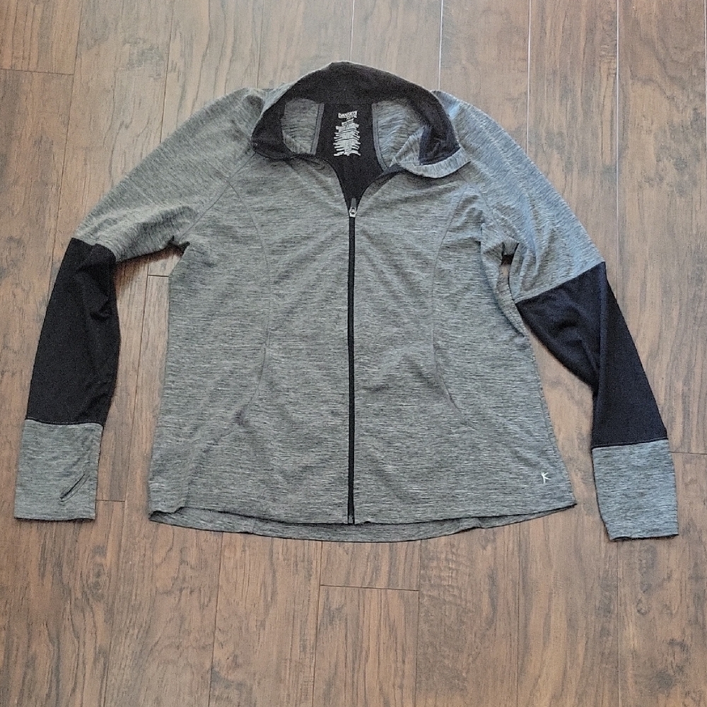 Danskin Gray and Black Performance Zip-Up Jacket
